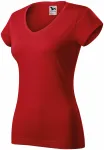 Naiste slim fit V-kaelusega T-särk, punane